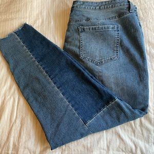 Style & Co Curvy Skinny Ankle Patchwork Jeans